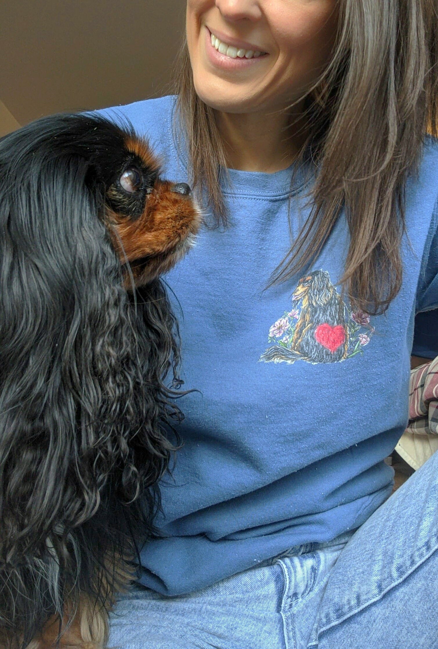 Spring Cavalier King Charles Spaniel Black & Tan Unisex Sweatshirt