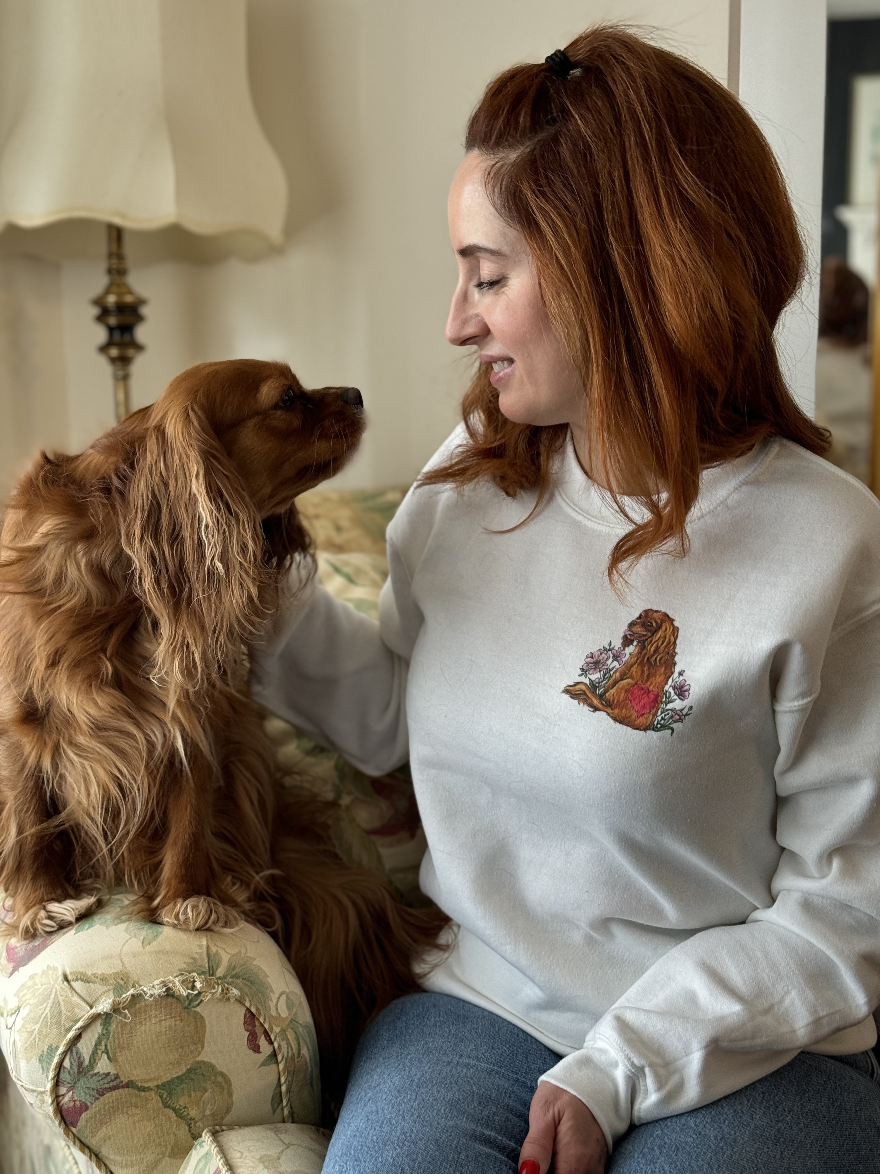 Spring Cavalier King Charles Spaniel Ruby Unisex Sweatshirt