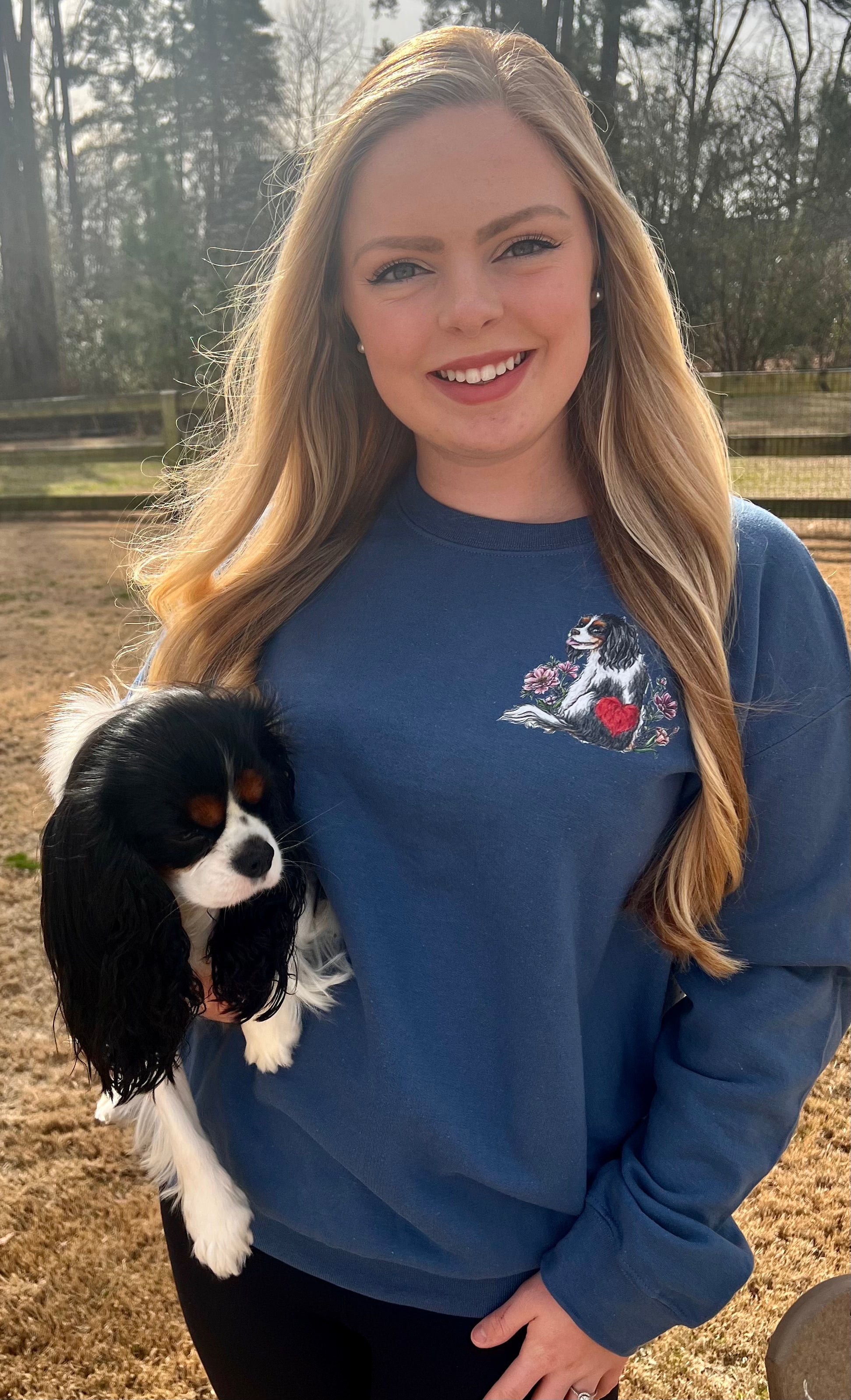 Spring Cavalier King Charles Spaniel Tricolor Unisex Sweatshirt