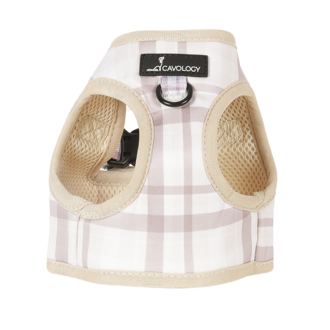 DOG HARNESS VEST STEP IN CREAM BEIGE PLAID LONDON FOG