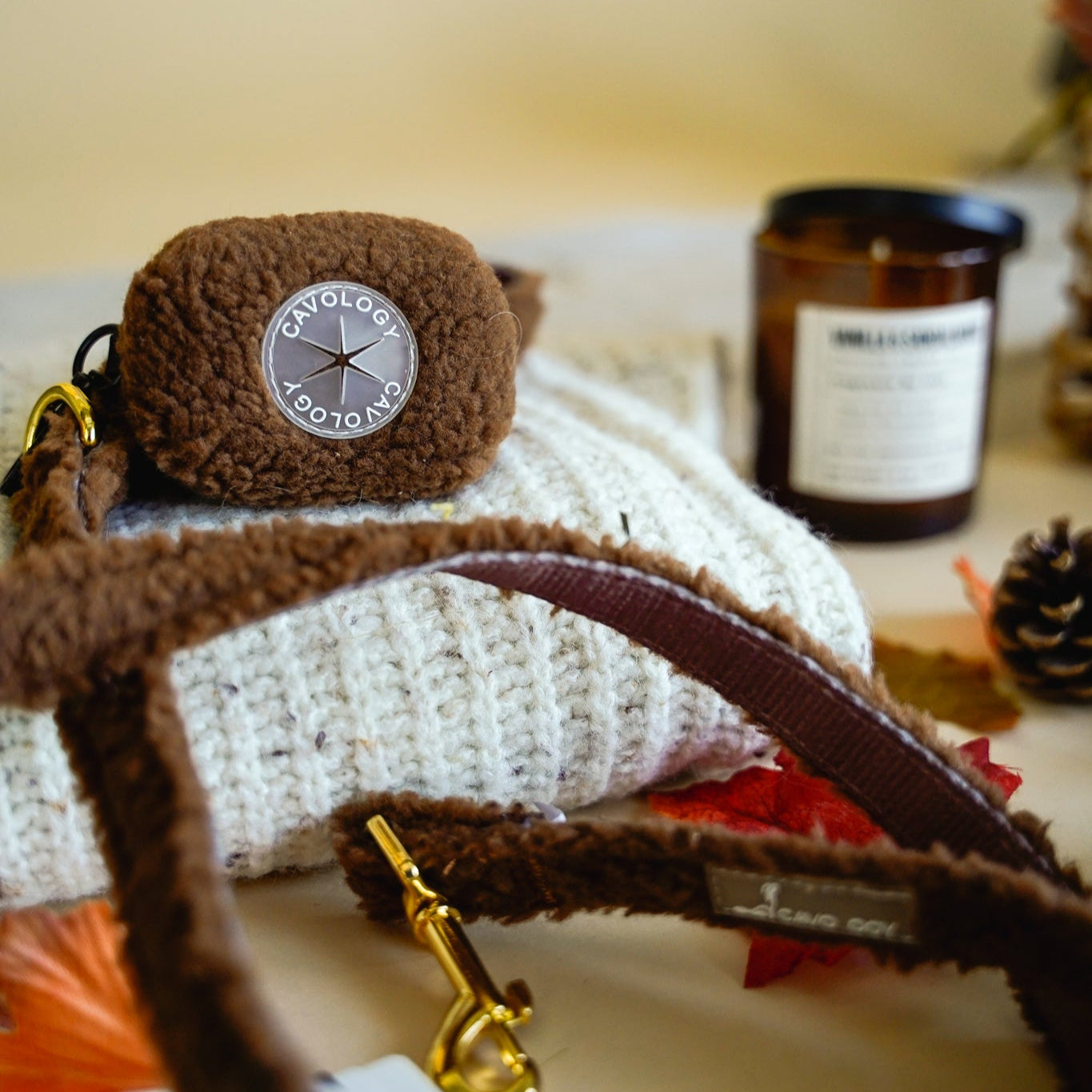 WASTE BAG DISPENSER - Brown Sherpa Teddy