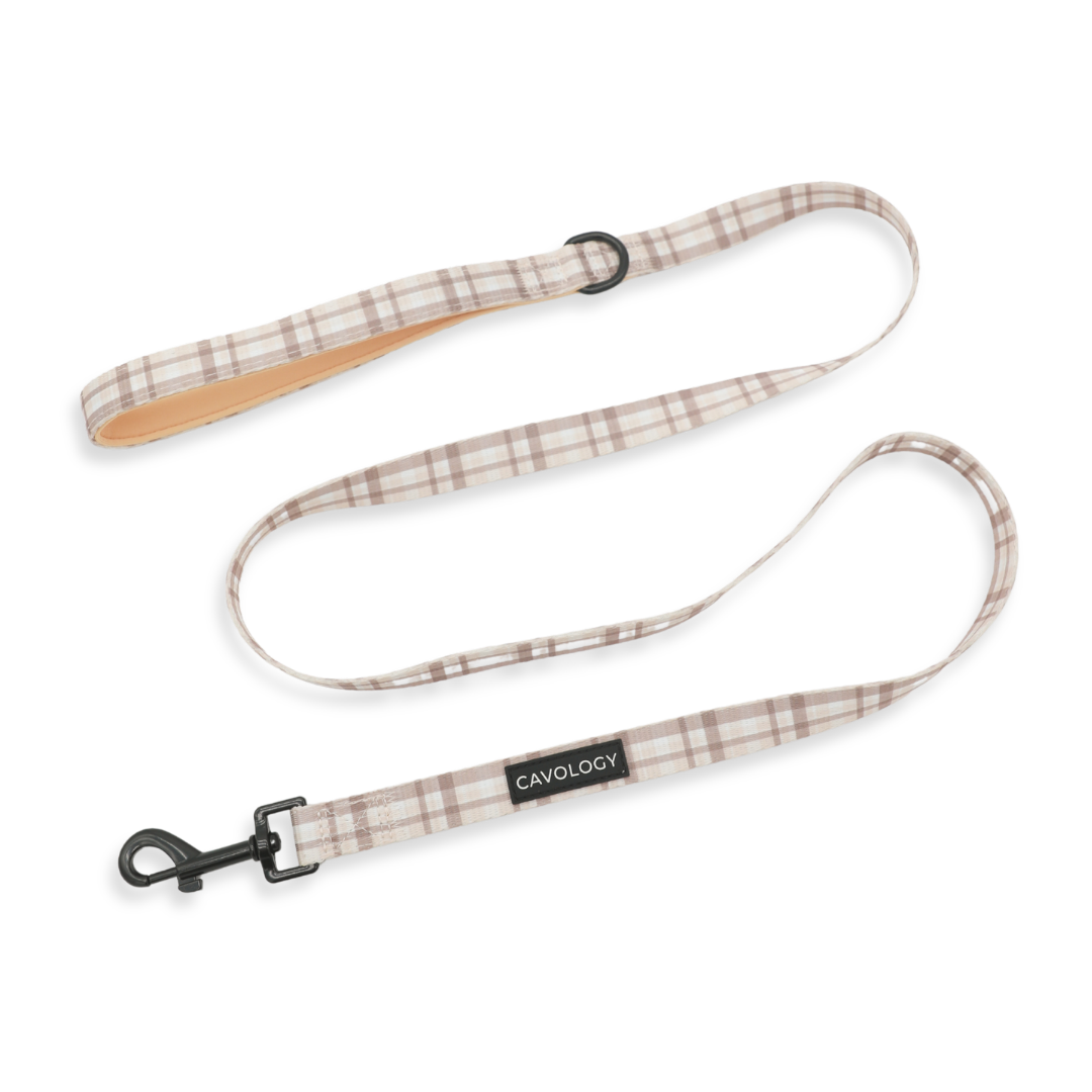 London Fog Cream Plaid Dog Leash