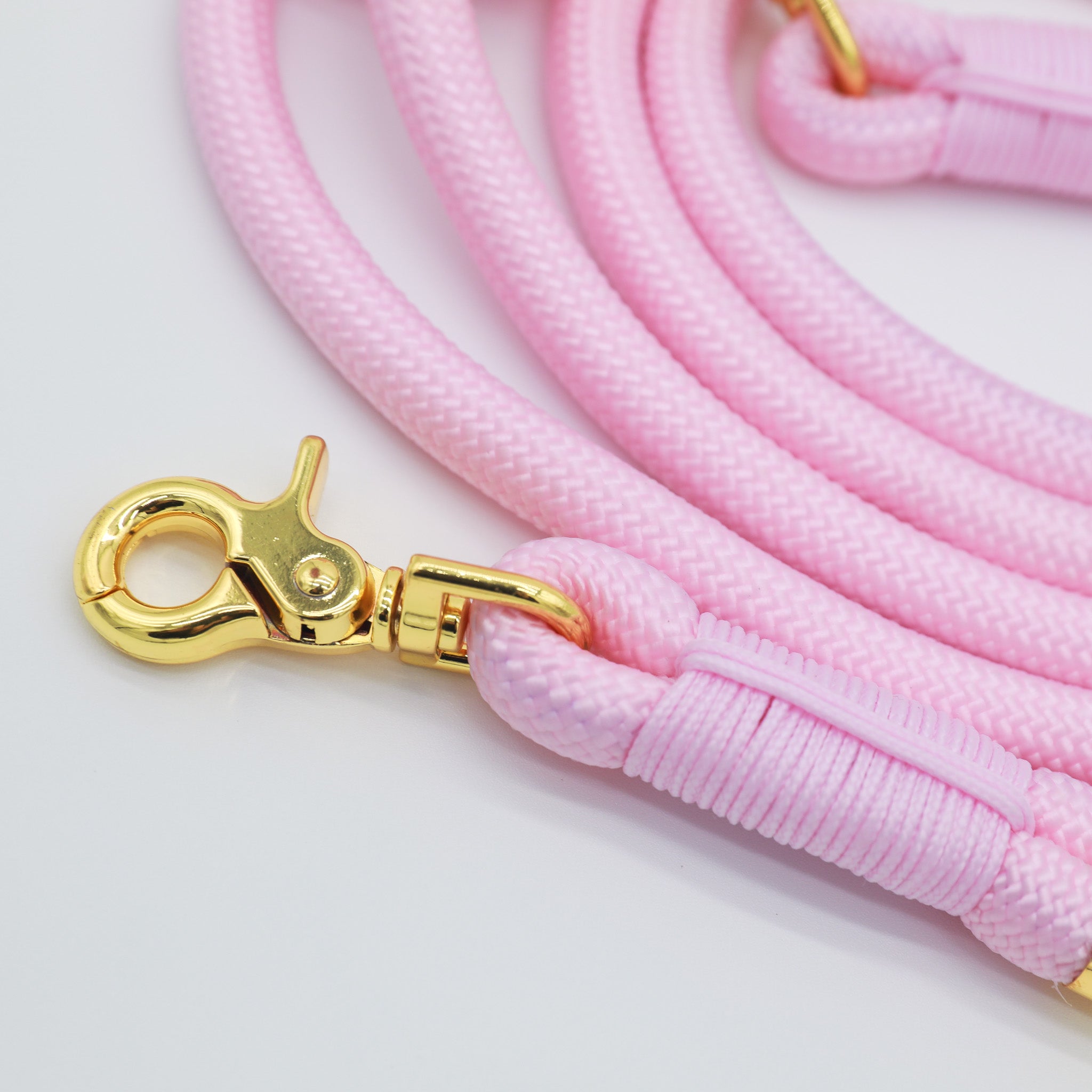 Hands Free Braided Rope Leash - Pink