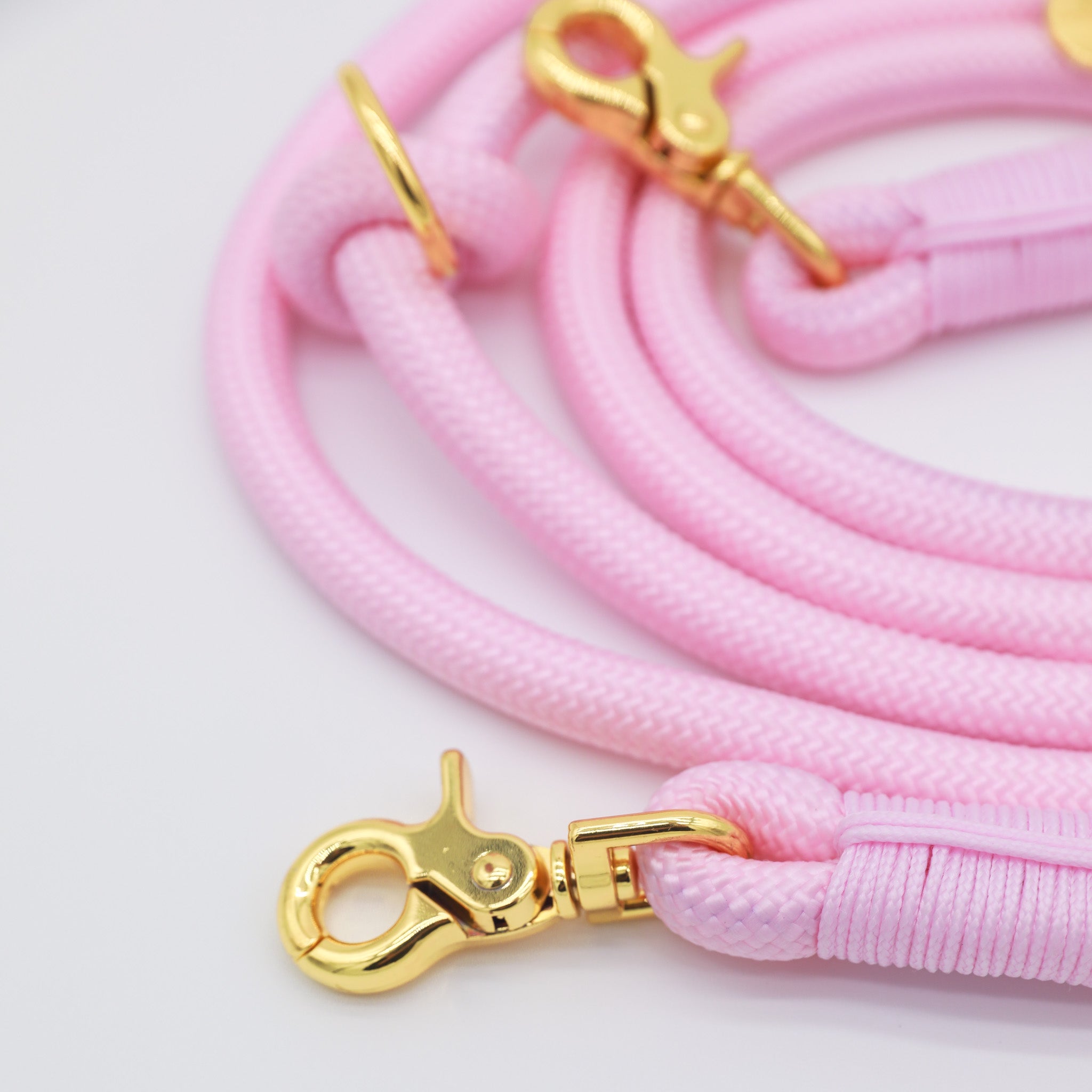 Hands Free Braided Rope Leash - Pink