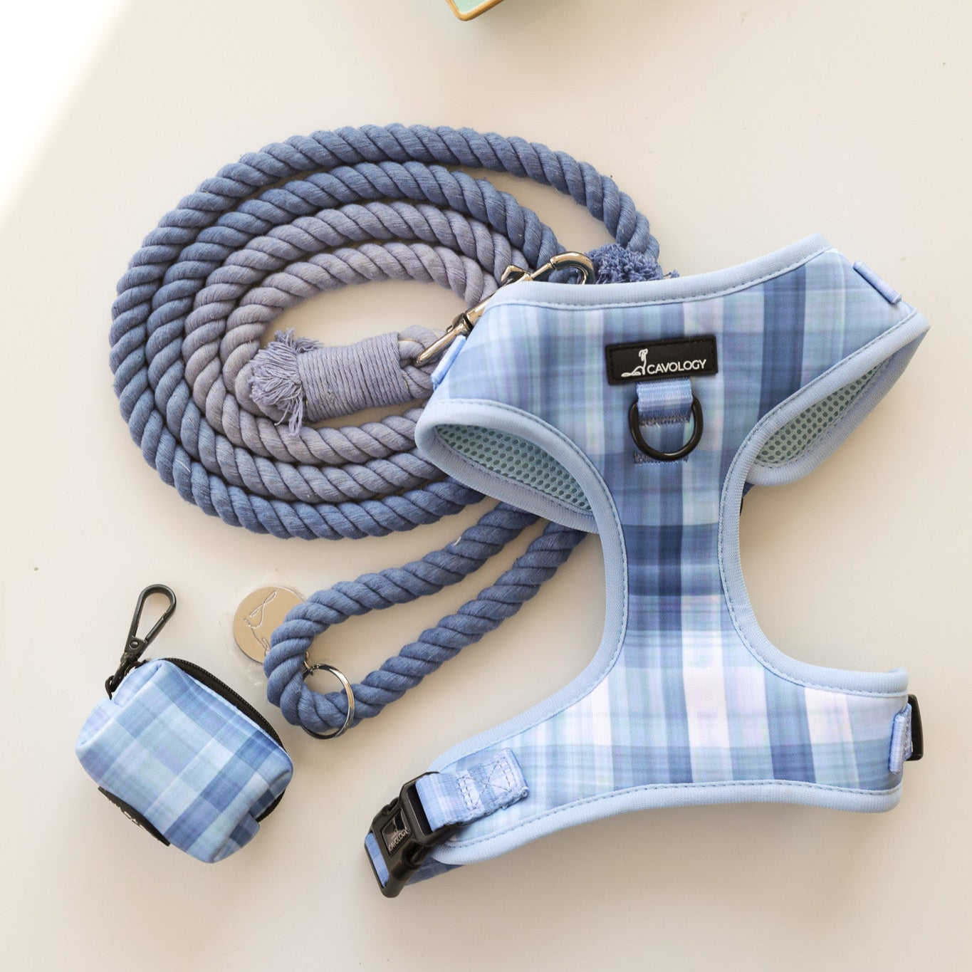 ADJUSTABLE HARNESS - BLUE PLAID In The Clouds