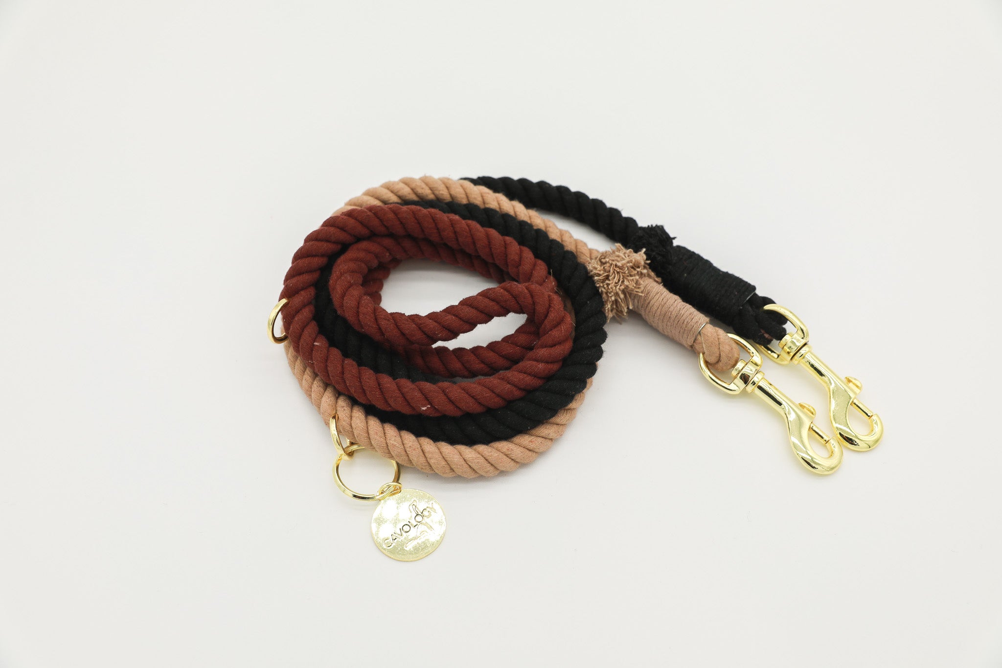 DOG ROPE LEASH HANDS FREE - Ombré Brown Black