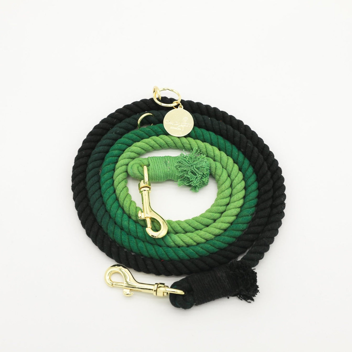 DOG ROPE LEASH HANDS FREE - Ombré Green Black