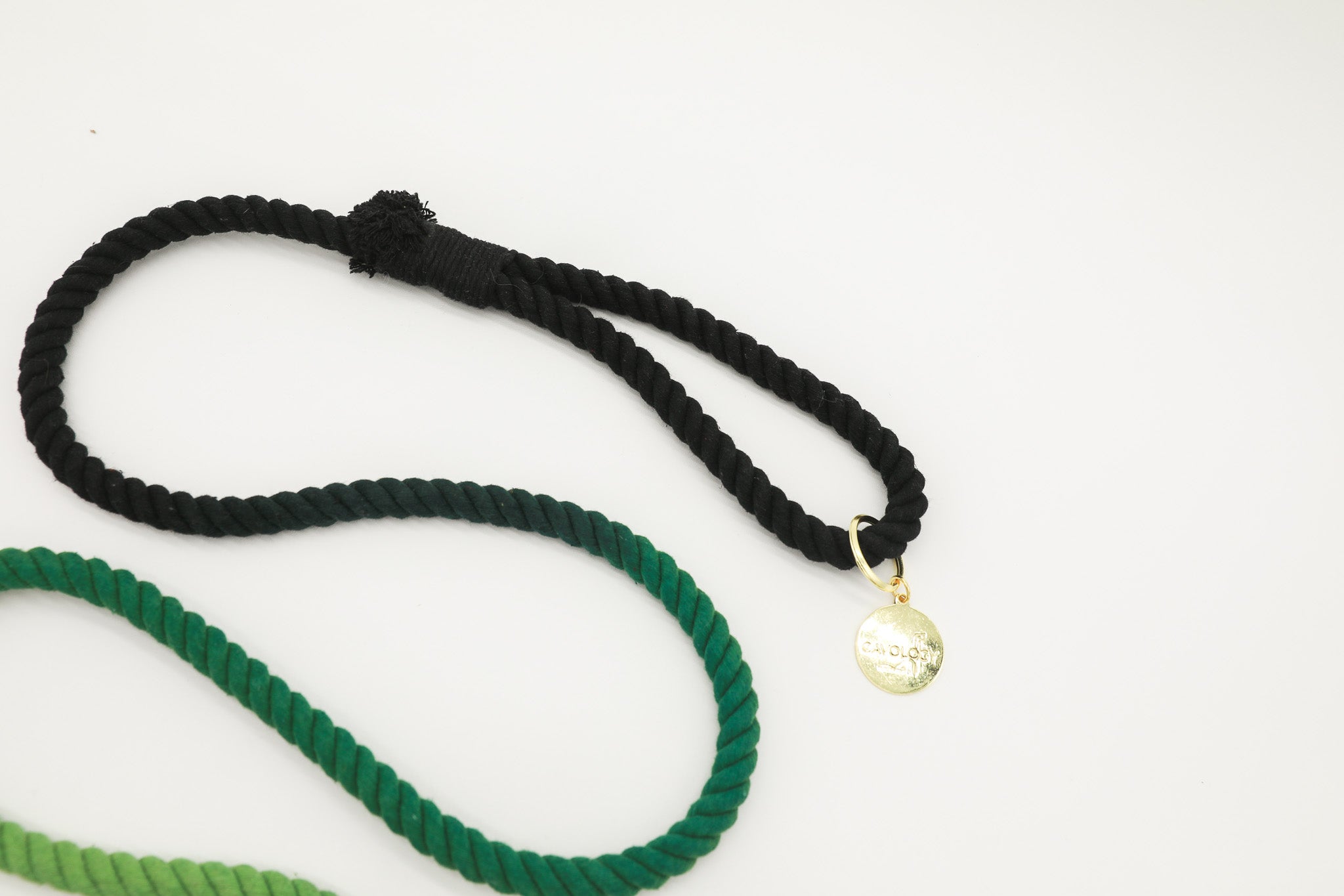 DOG ROPE LEASH - Ombré Green Black