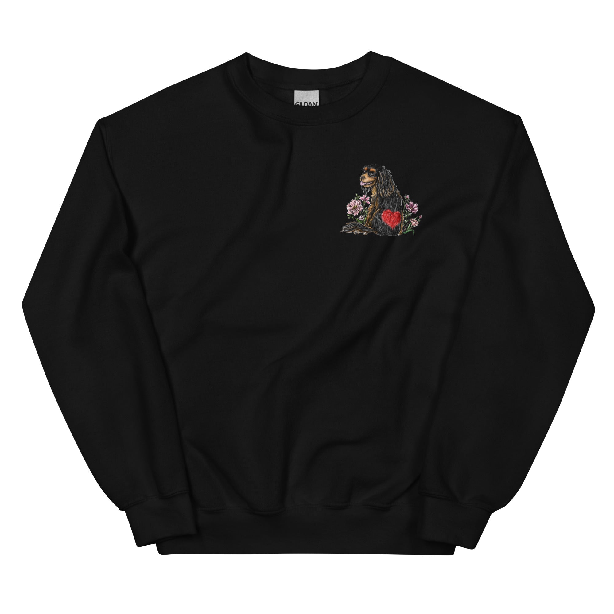 Spring Cavalier King Charles Spaniel Black & Tan Unisex Sweatshirt