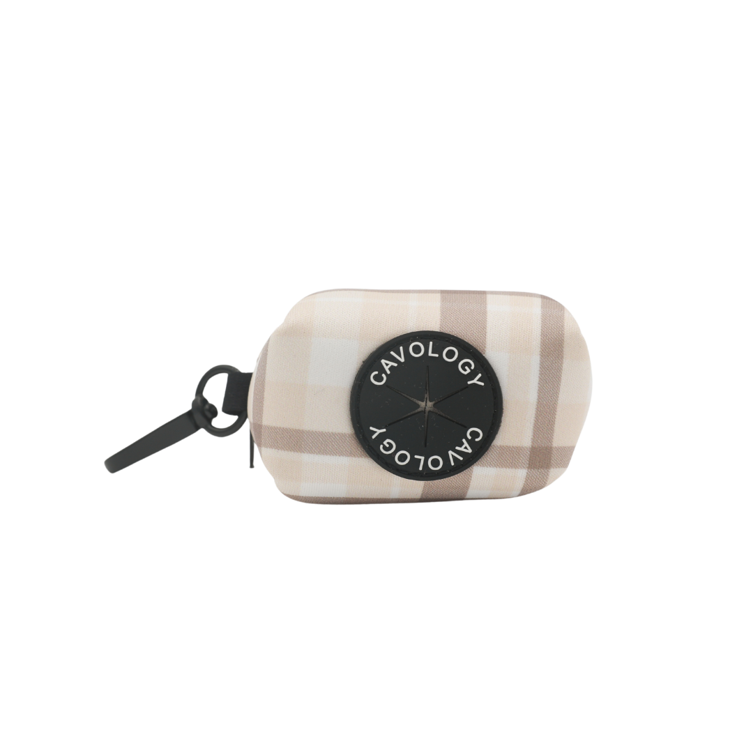 London Fog Cream Plaid Waste Bag Dispenser