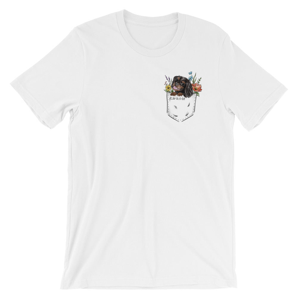 CAV IN POCKET (black and tan) White T-Shirt