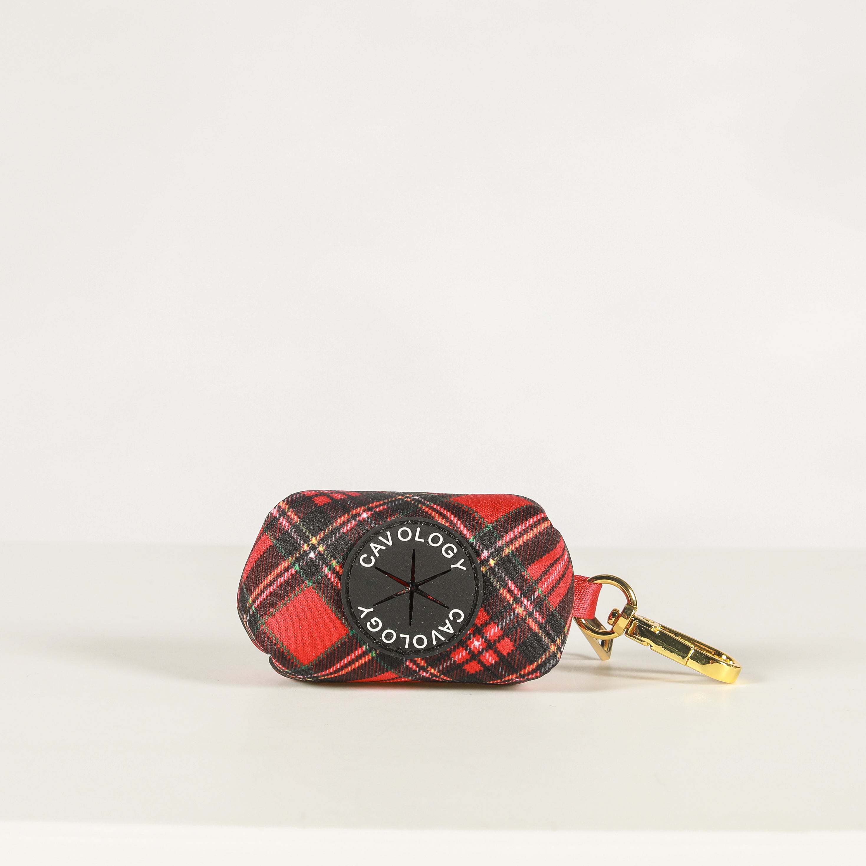 WASTE BAG DISPENSER - Red Tartan Plaid Winter Wonderland