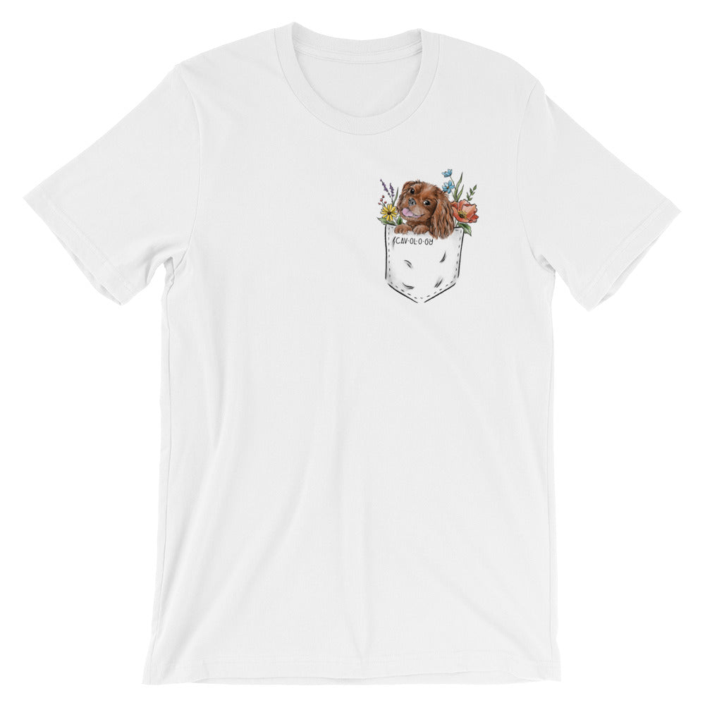 CAV IN POCKET (ruby) White T-Shirt