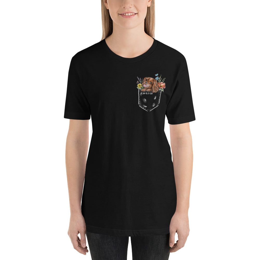 CAV IN POCKET (ruby) Black T-Shirt