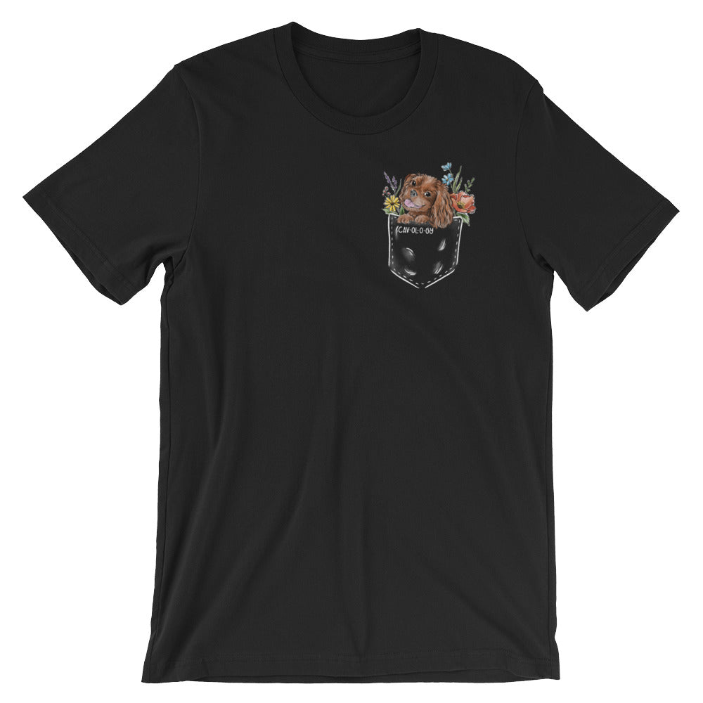 CAV IN POCKET (ruby) Black T-Shirt