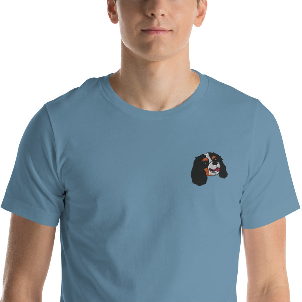 Embroided Cavalier (Tricolor) Short-Sleeve Unisex T-Shirt