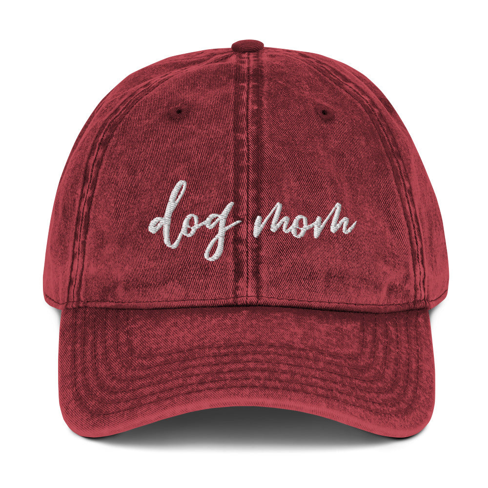Dog Mom Vintage Cotton Twill Cap