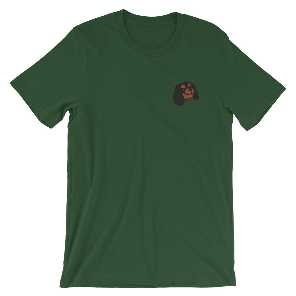 Embroided Cavalier (Black & Tan) Short-Sleeve Unisex T-Shirt