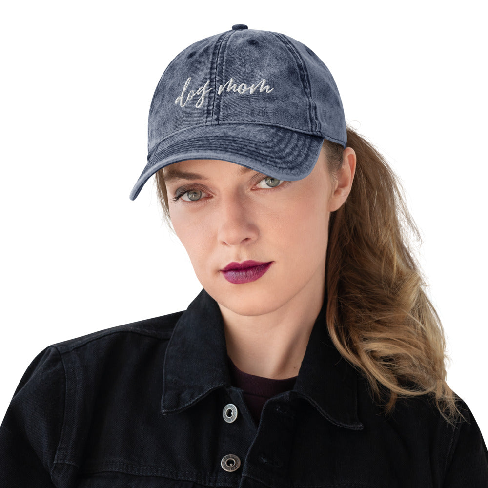 Dog Mom Vintage Cotton Twill Cap