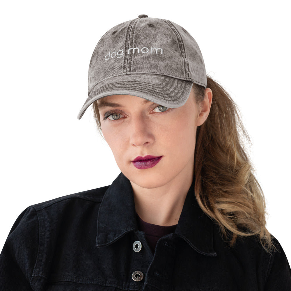 Dog Mom Vintage Cotton Twill Cap
