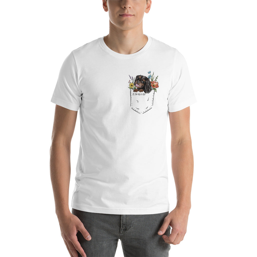 CAV IN POCKET (black and tan) White T-Shirt