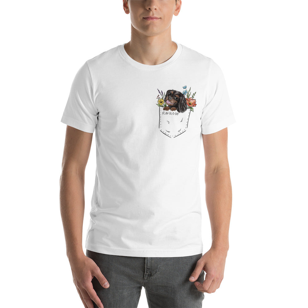 CAV IN POCKET (black and tan) White T-Shirt