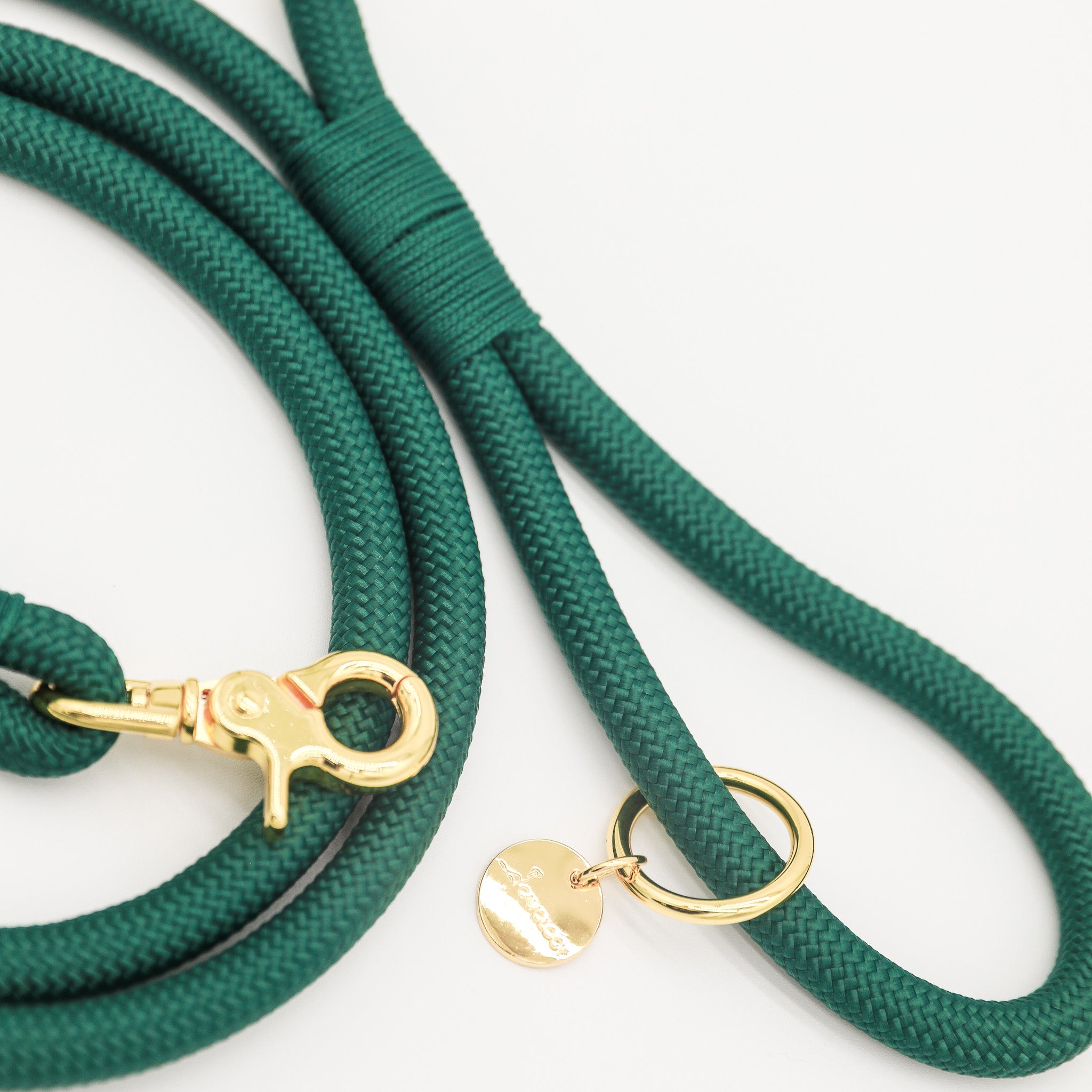 BRAIDED ROPE LEASH - Forest Green