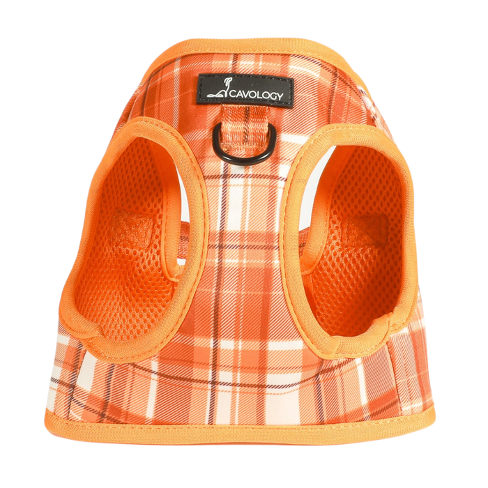 DOG HARNESS VEST STEP IN ORANGE PLAID Pumpkin Spice