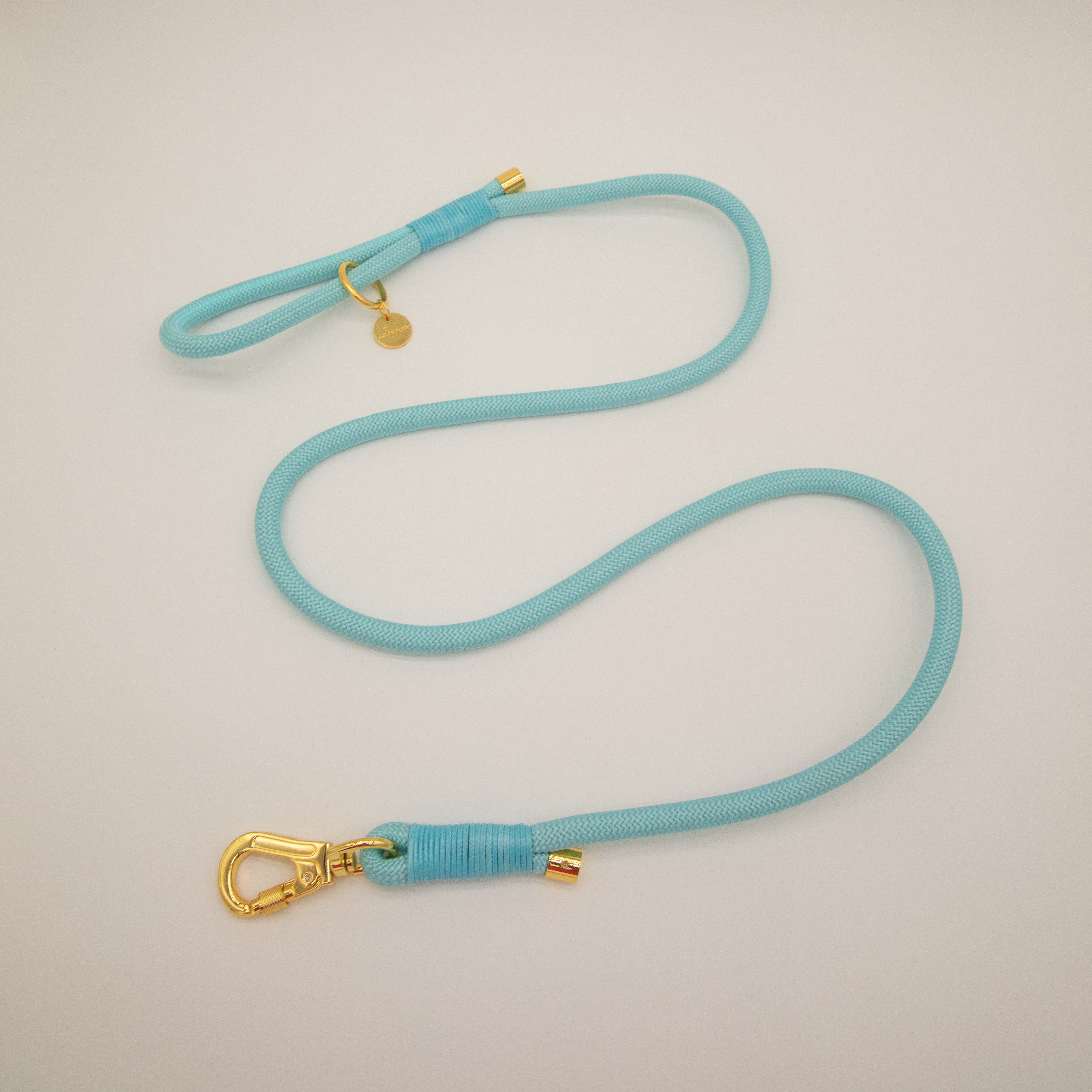 BRAIDED ROPE LEASH - TEAL BLUE