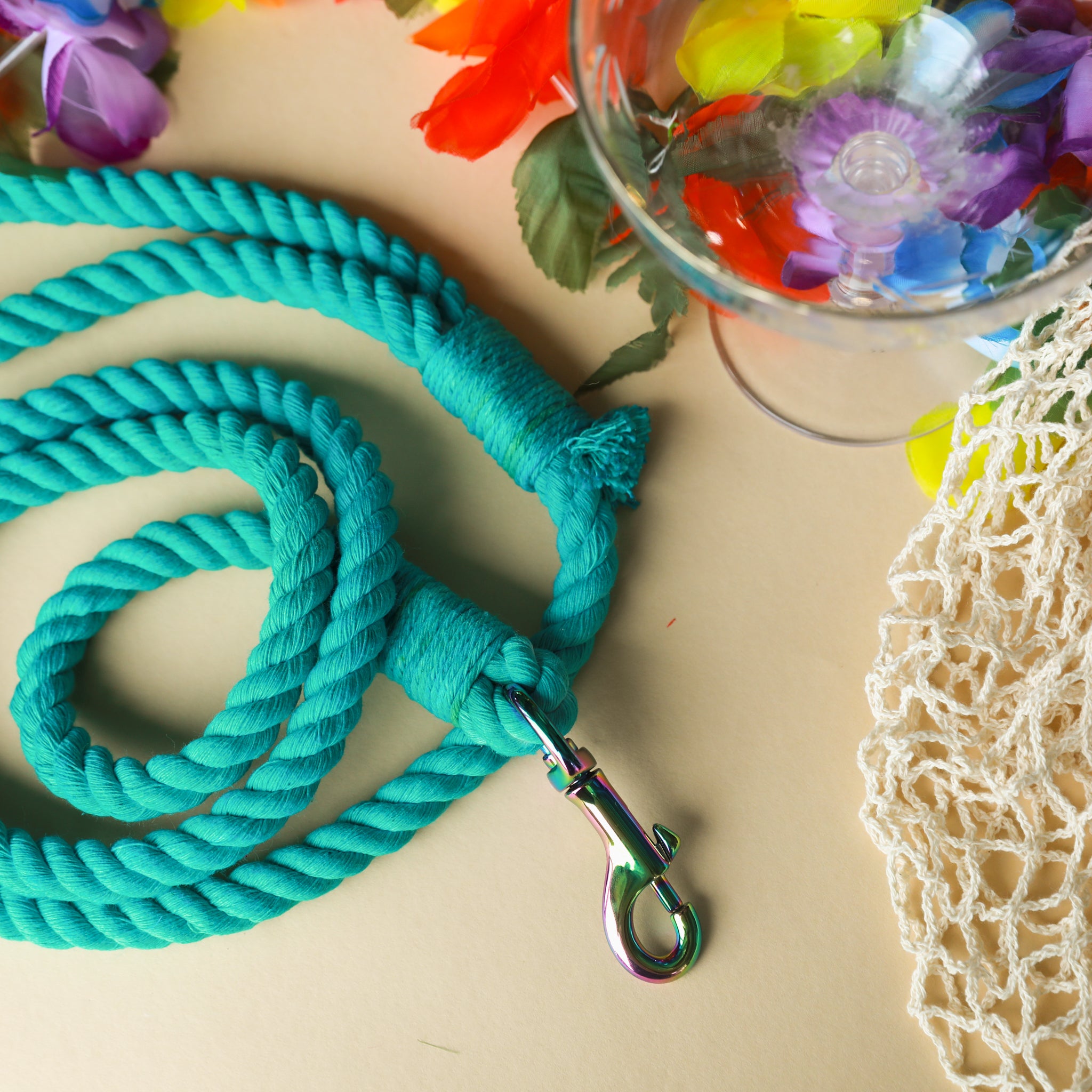 ROPE LEASH - Teal Blue