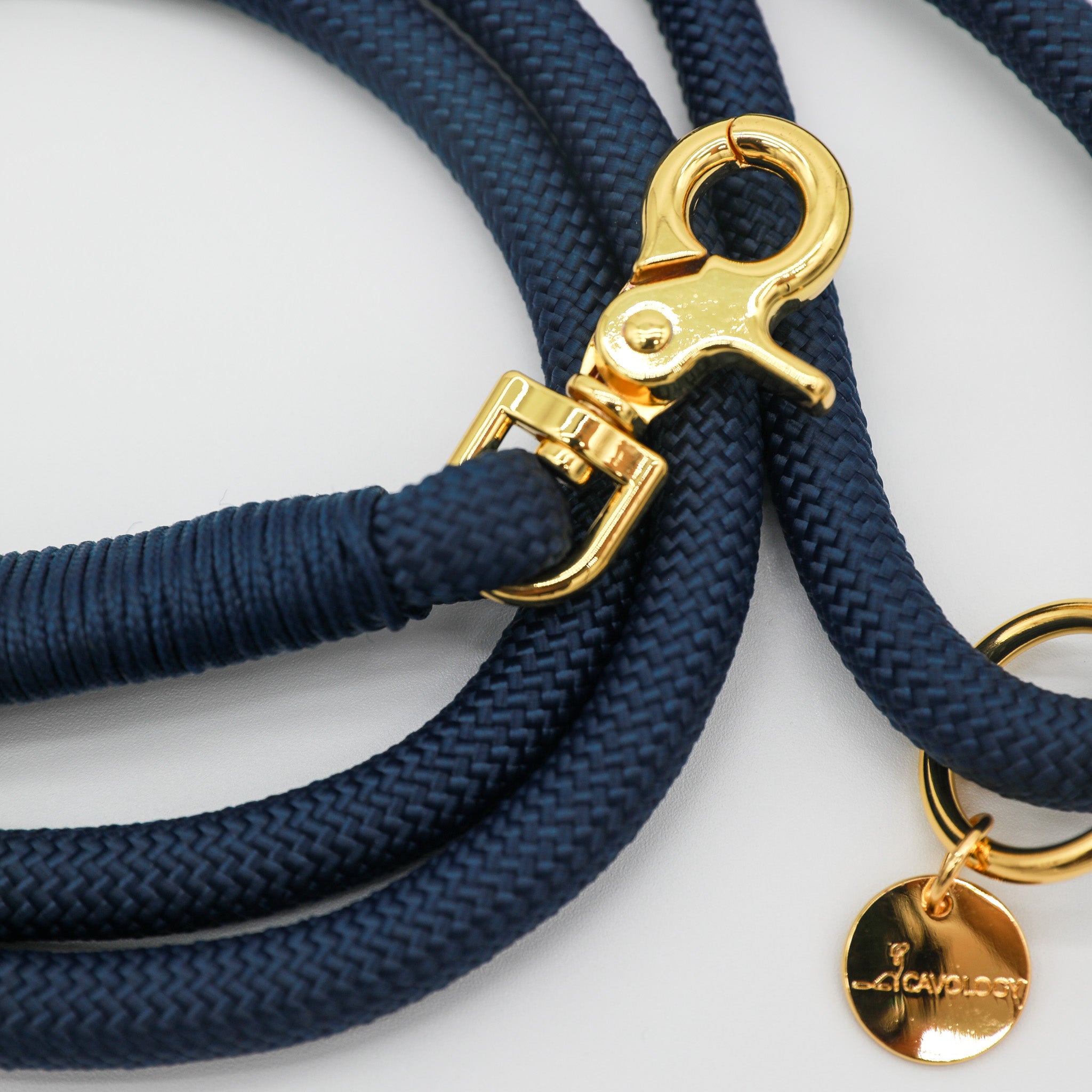 BRAIDED ROPE LEASH - Denim Blue