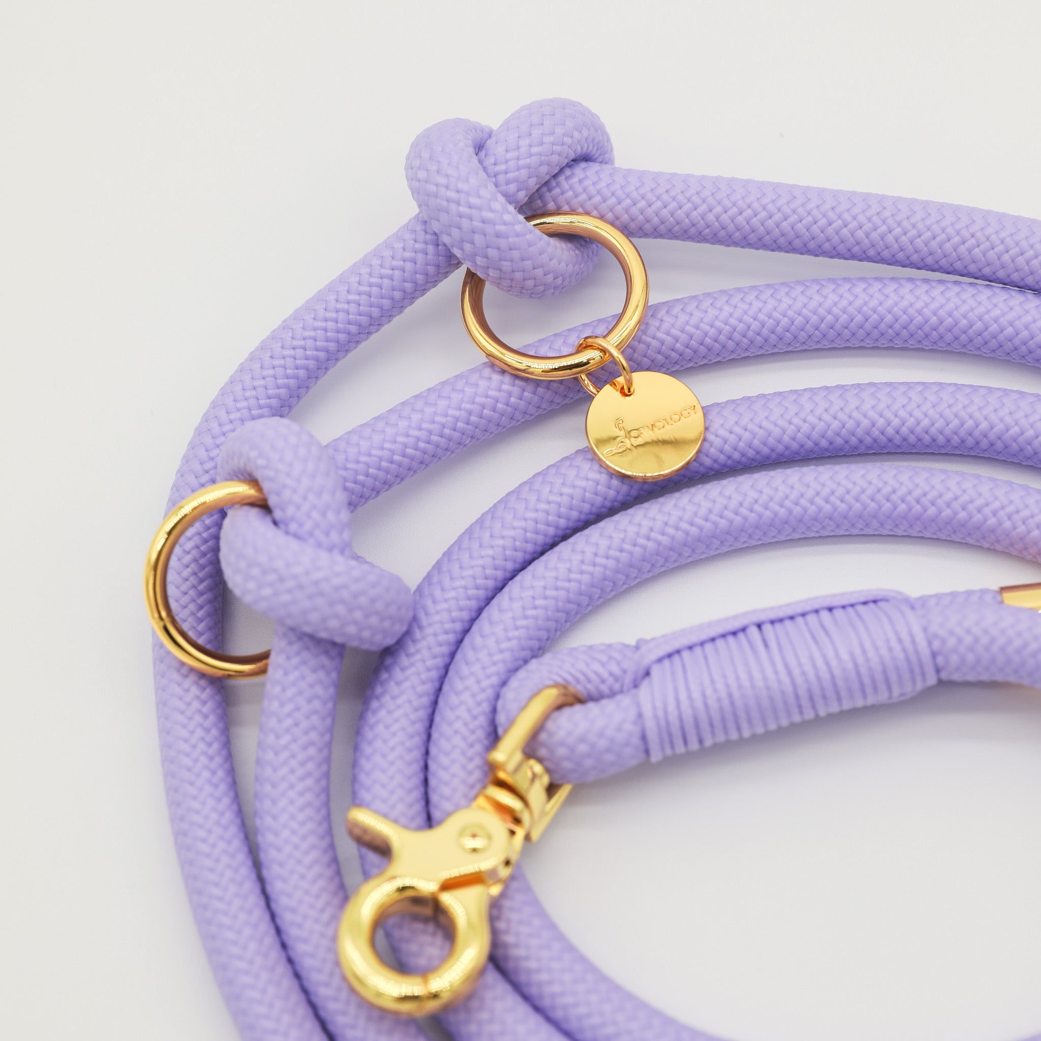 Hands Free Braided Rope Leash - Lavender