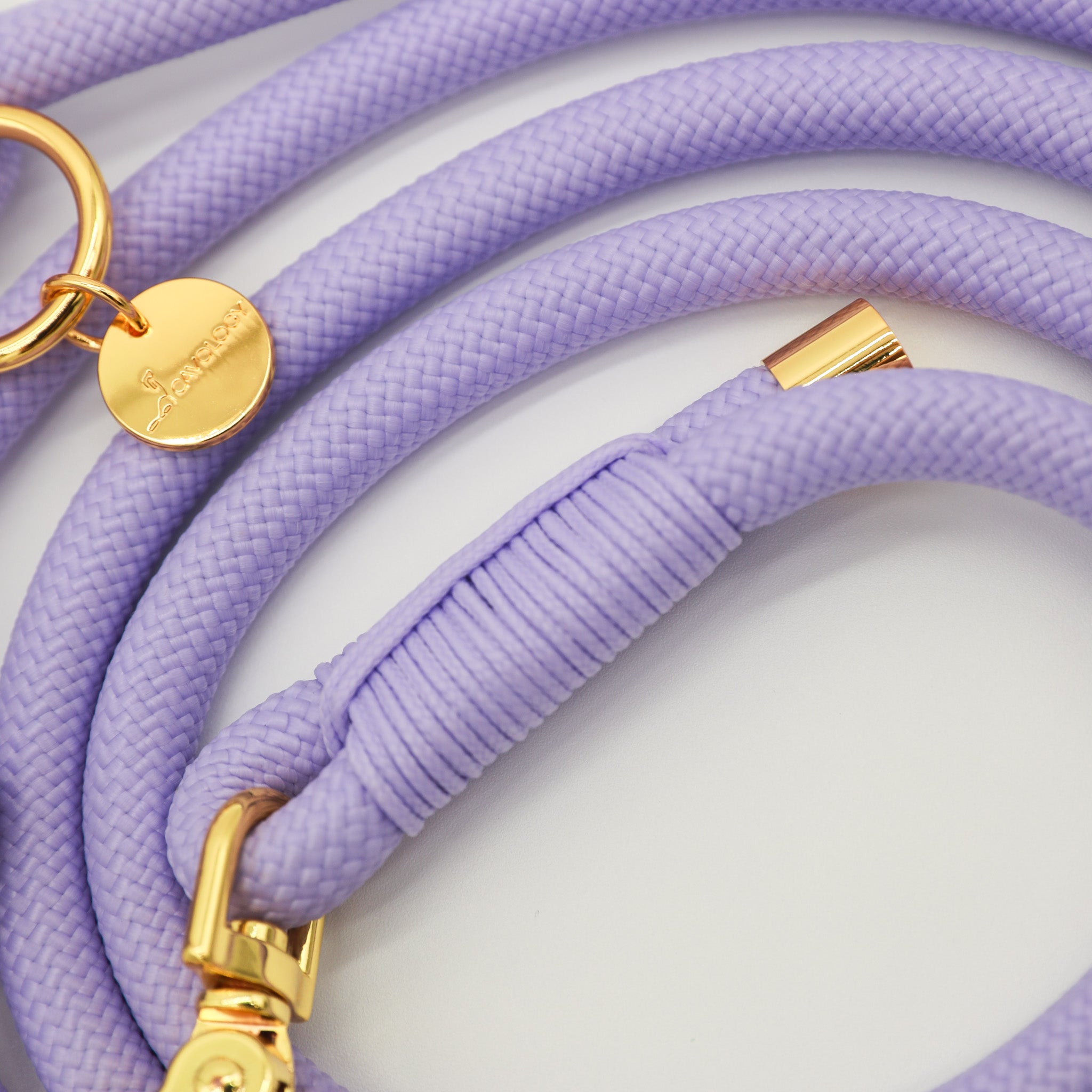 Hands Free Braided Rope Leash - Lavender