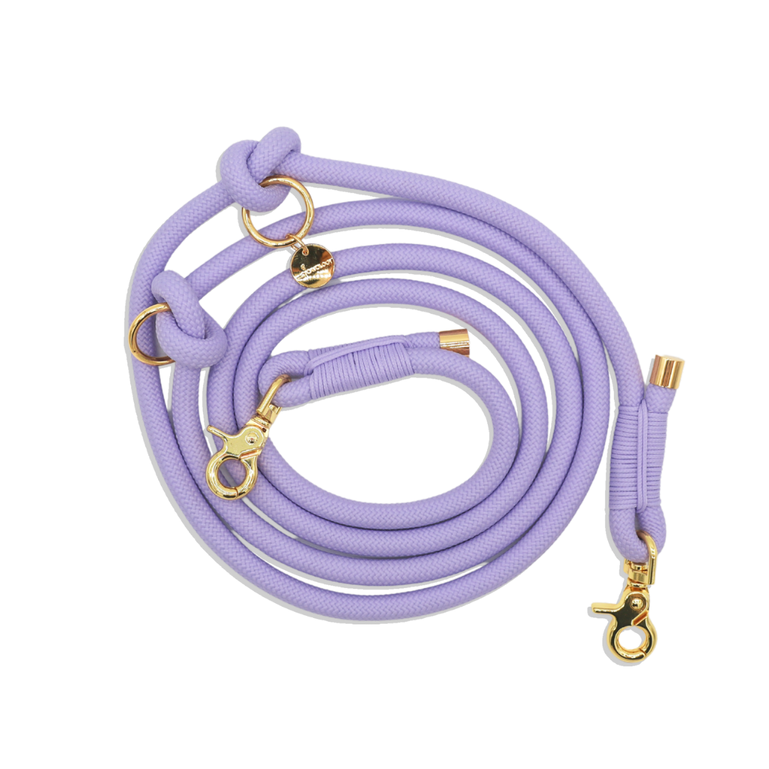 Hands Free Braided Rope Leash - Lavender