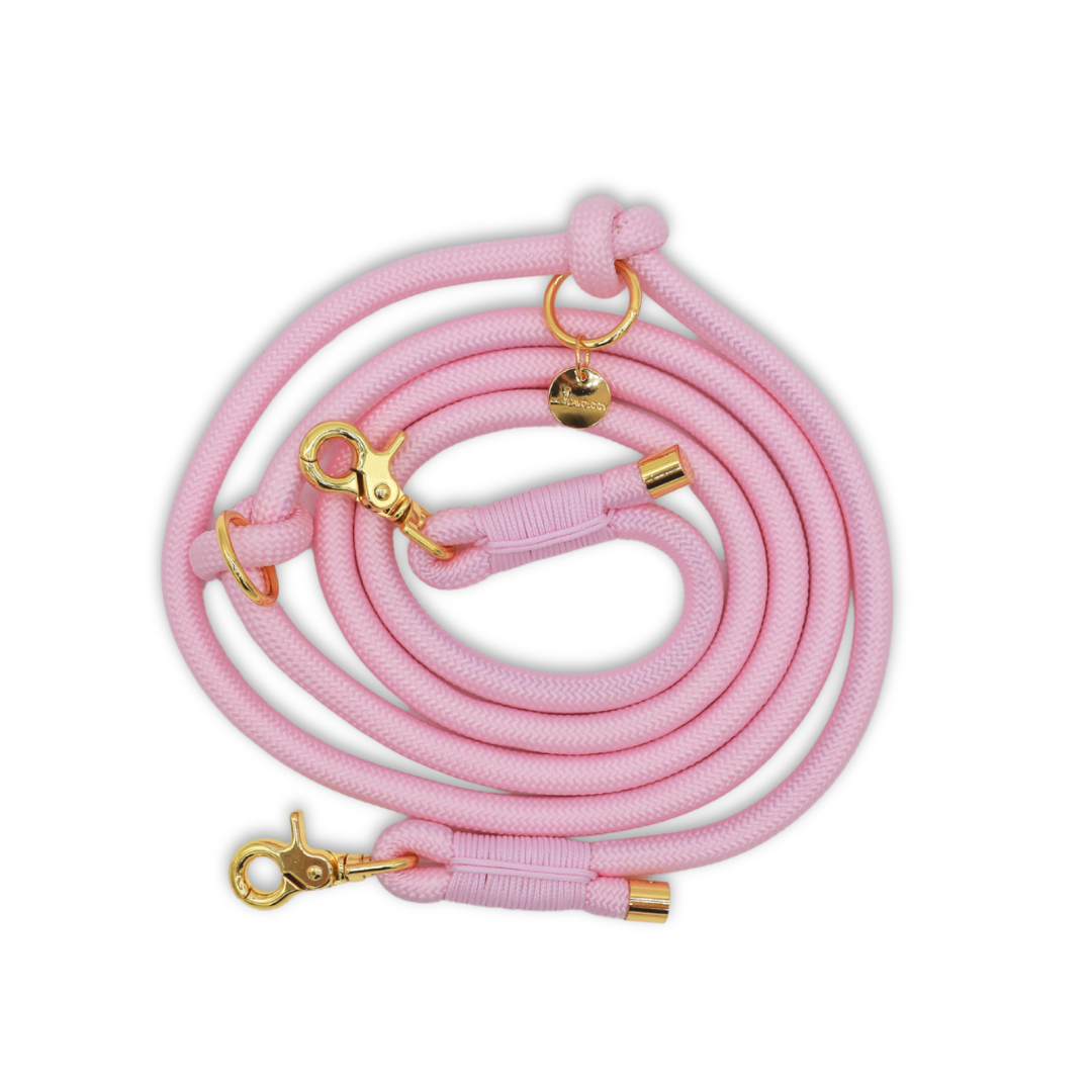 Hands Free Braided Rope Leash - Pink