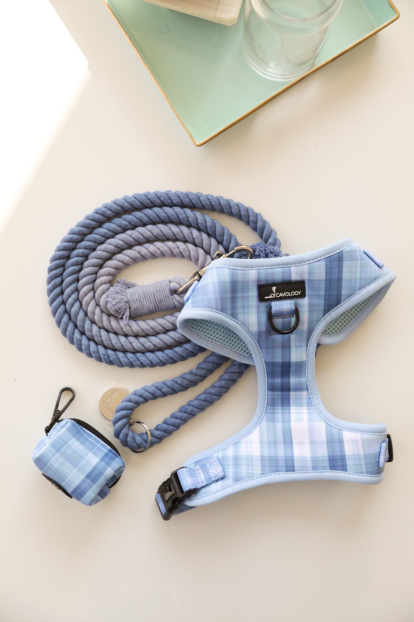 ADJUSTABLE HARNESS - BLUE PLAID In The Clouds