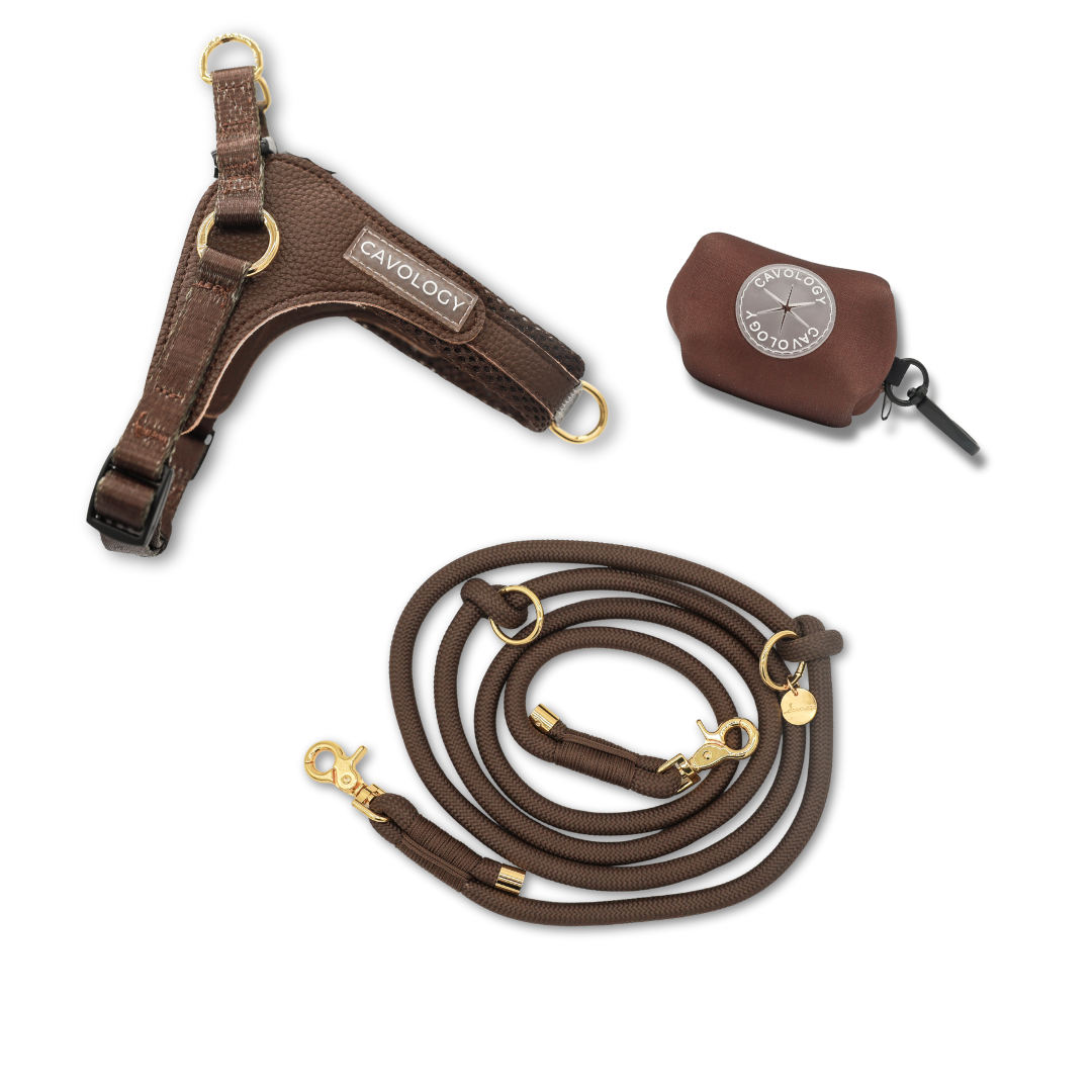 HANDS FREE BUNDLE - EASY-O STEP IN HARNESS CHOCOLATE BROWN