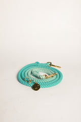 DOG LEASH HANDS FREE COTTON ROPE - Ombré Blue Teal Turquoise