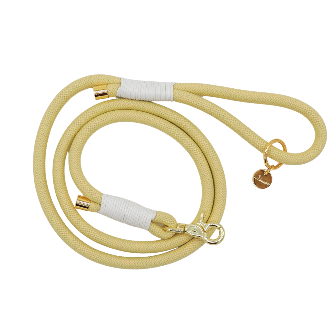 BRAIDED ROPE LEASH - BUTTER YELLOW