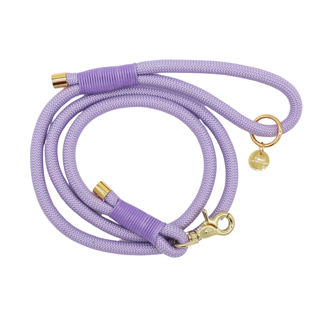 BRAIDED ROPE LEASH - LAVENDER