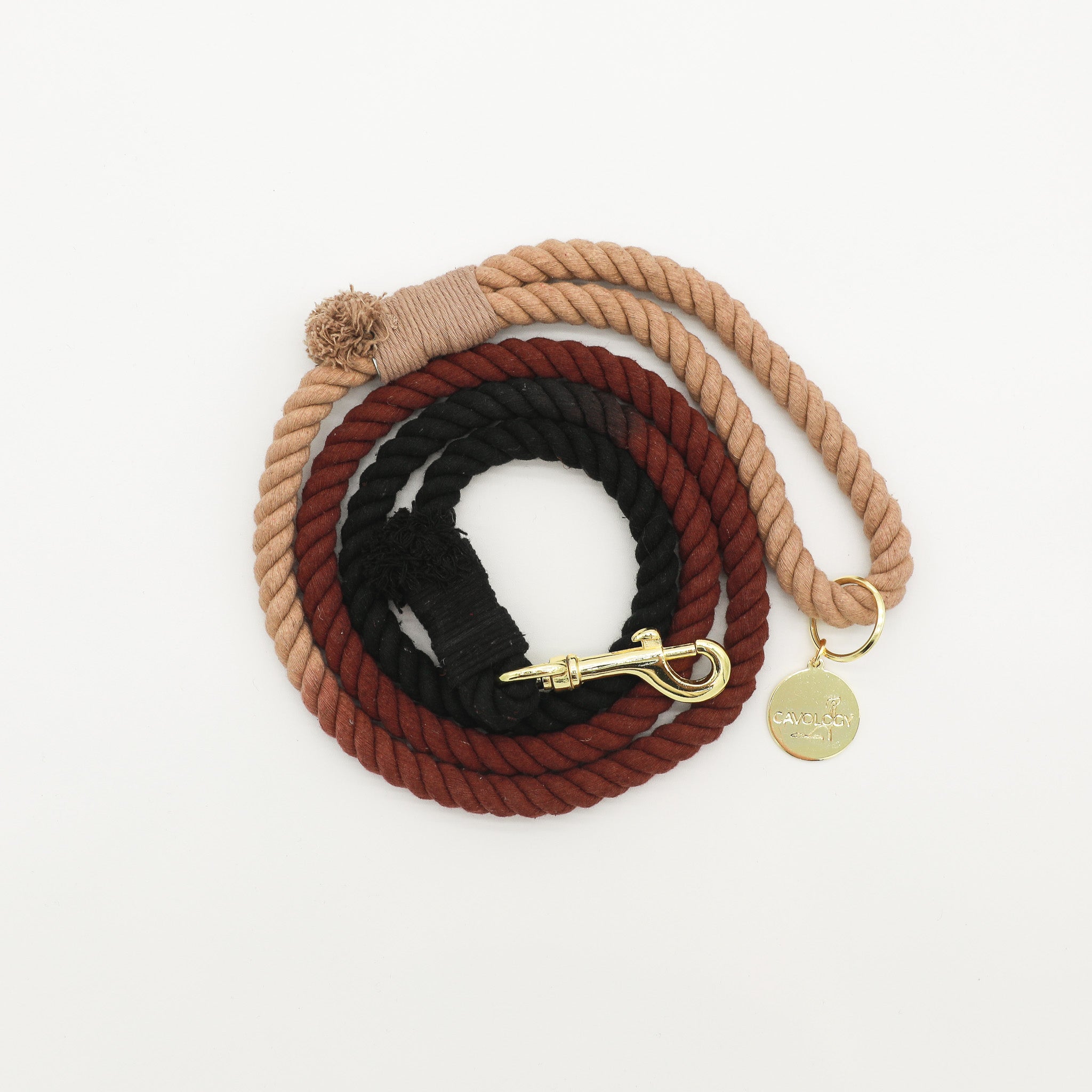 DOG ROPE LEASH - Ombré Brown Black