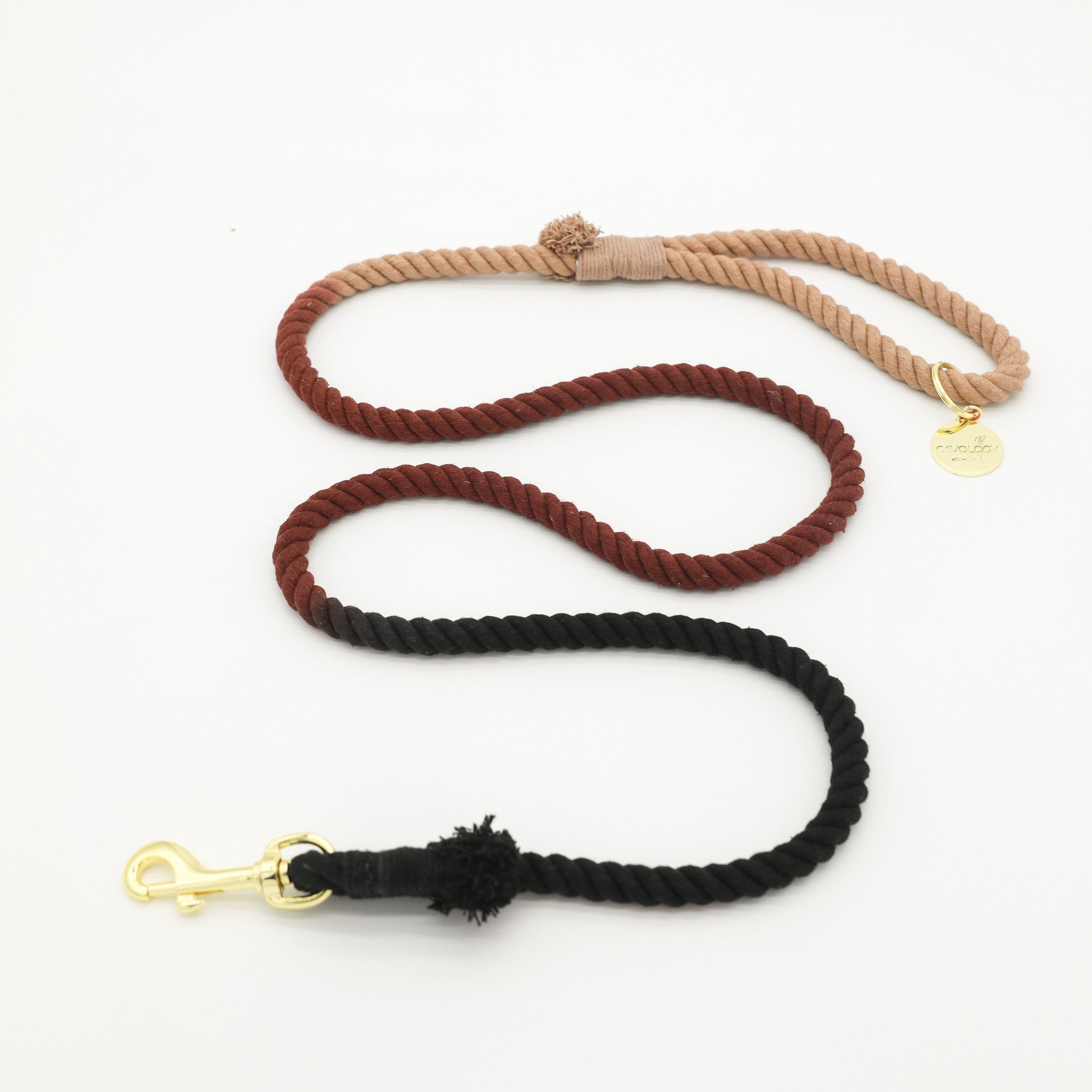 DOG ROPE LEASH - Ombré Brown Black