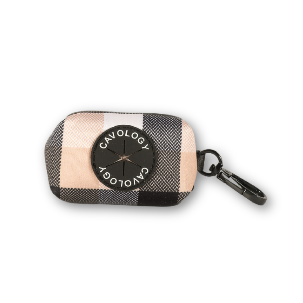 WASTE BAG DISPENSER - Beige Plaid Tartan Cafe Latte