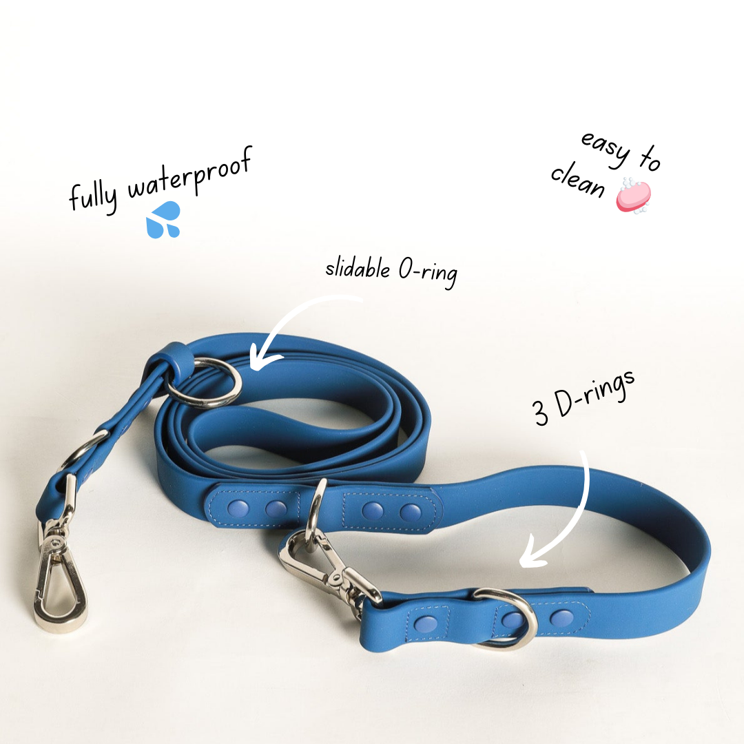 Hands-Free Multiway Dog Leash – Weatherproof PVC, 7ft | Navy
