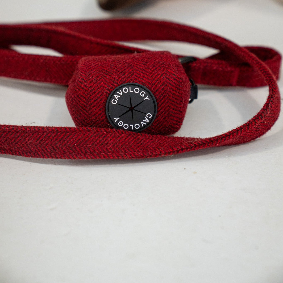 Cranberry Herringbone Waste Bag Dispenser