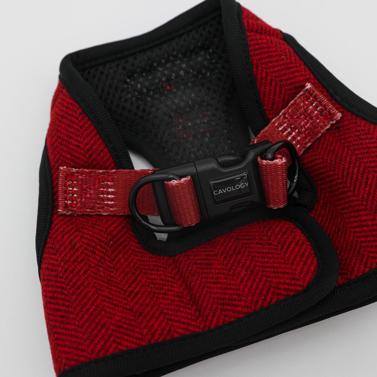 Cranberry Herringbone Vest Step In Dog Harness