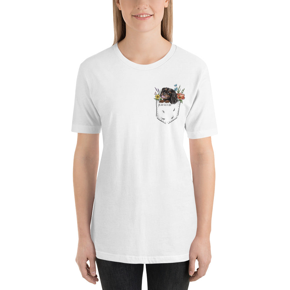 CAV IN POCKET (black and tan) White T-Shirt