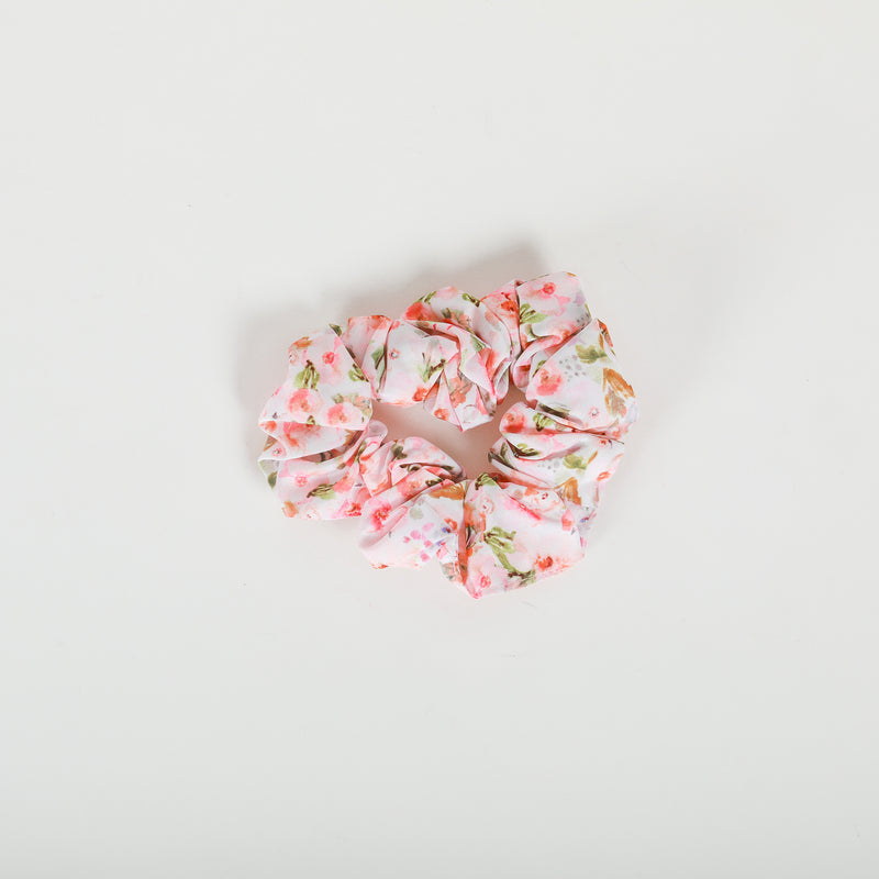 SCRUNCHIE - Peachy Pink Florals Kyoto