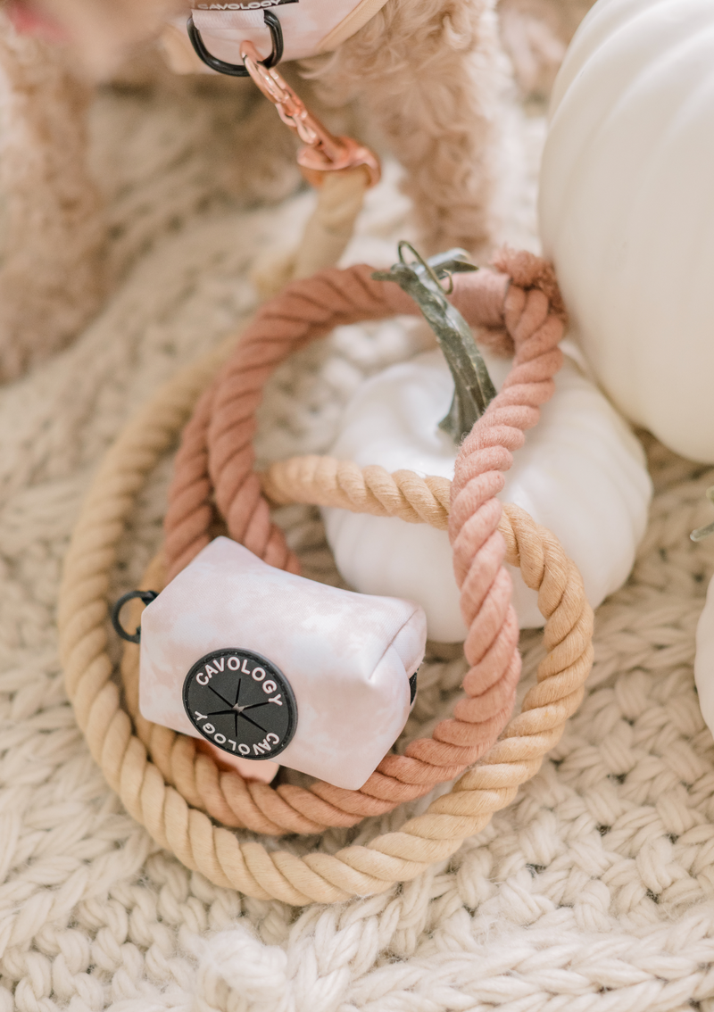 WASTE BAG DISPENSER - BEIGE CREAM TIE DYE Chai Latte