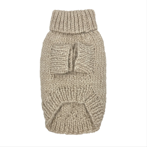 DOG CABLEKNIT SWEATER - Oatmeal